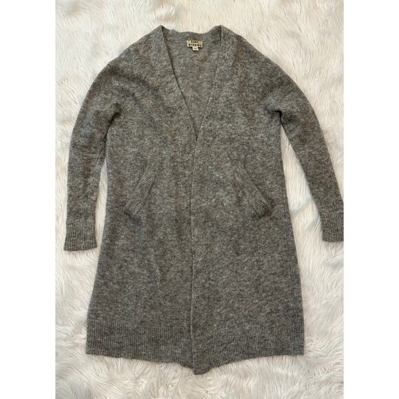 ACNE Studios Raya Mohair Cardigan Wool Blend Open Front Long Duster Sweater Gray - Picture 6 of 14